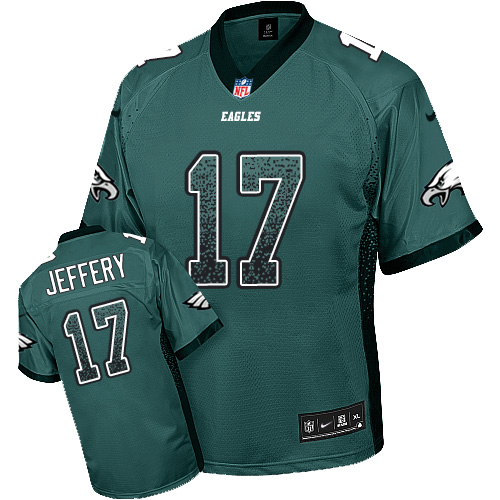 Nike Eagles #17 Alshon Jeffery Midnight Green Team Color Men's Stitched NFL Elite Drift Fashion Jersey - Click Image to Close
